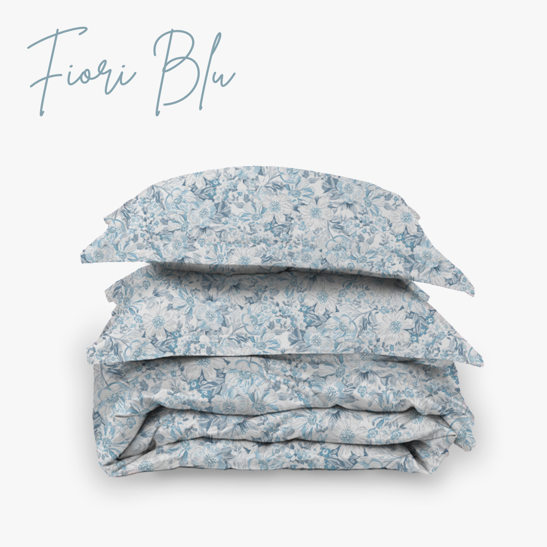 fiori blu Luxury Bedding Set – High-End Egyptian Home Decor