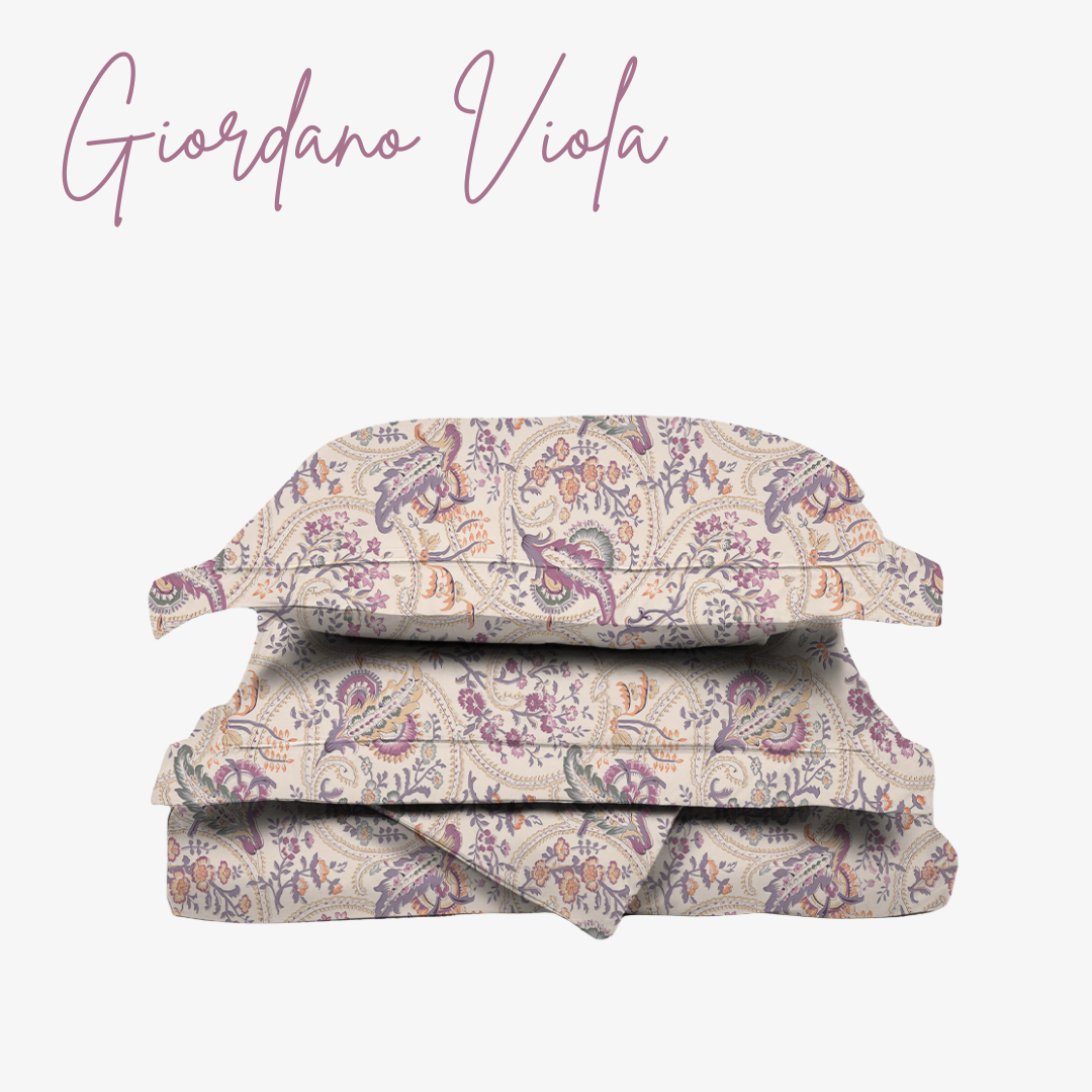 viola Luxury Bedding Set – High-End Egyptian Home Decor Luxury paisley bedding set in soft earthy tones – premium duvet and pillows for elegant Egyptian bedrooms